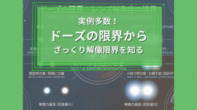 「ドーズの限界」F値と焦点距離からレンズの解像限界がざっくりわかる方法！